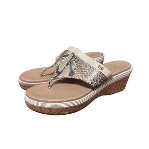 Cole Haan Snake Print Wedge Sandals, Size 9, Like New, Quiet Luxury